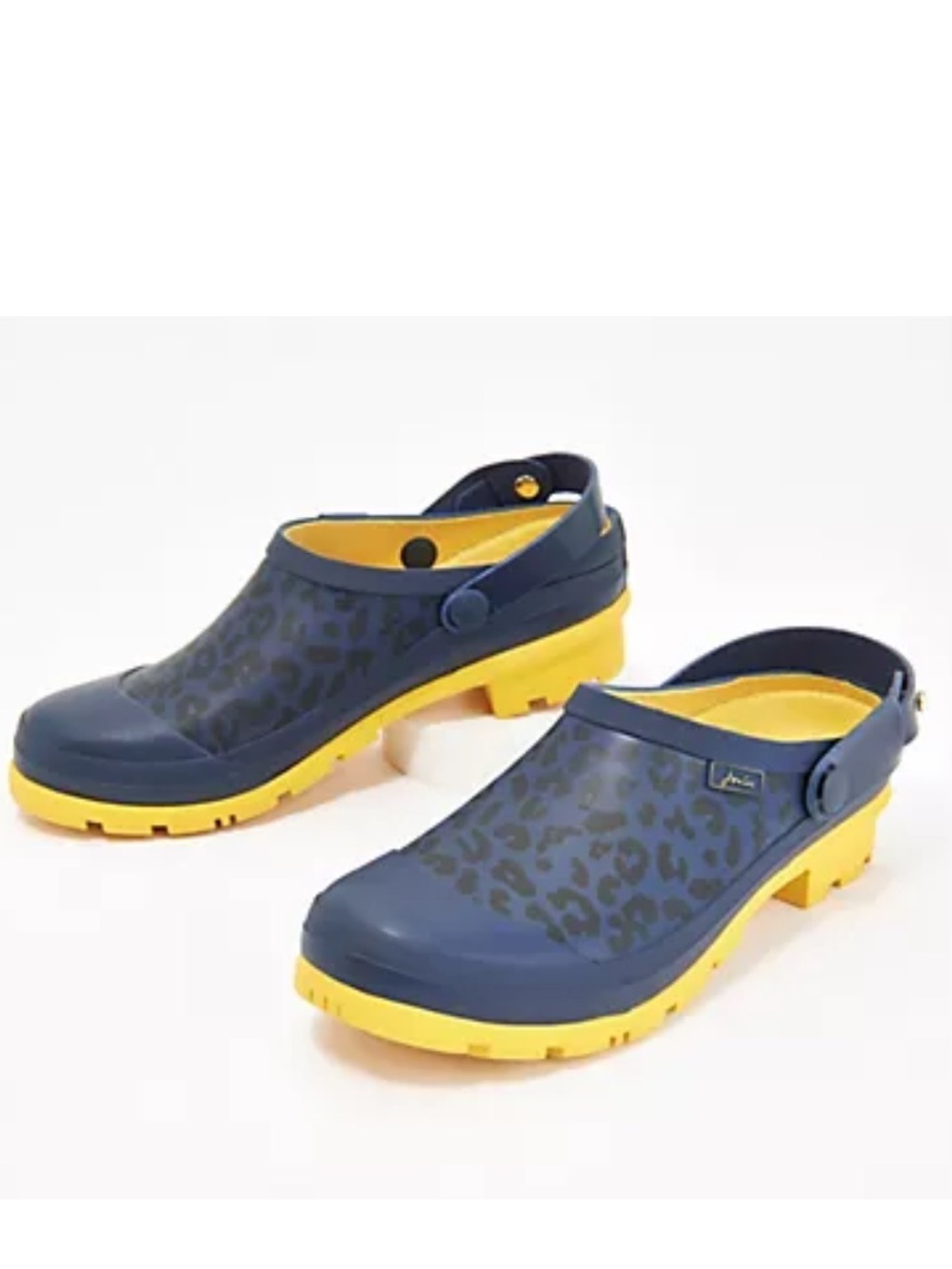 Joules Welly Clog Backstrap Blue Yellow Leopard Bee NIB Miz Mooz Collab